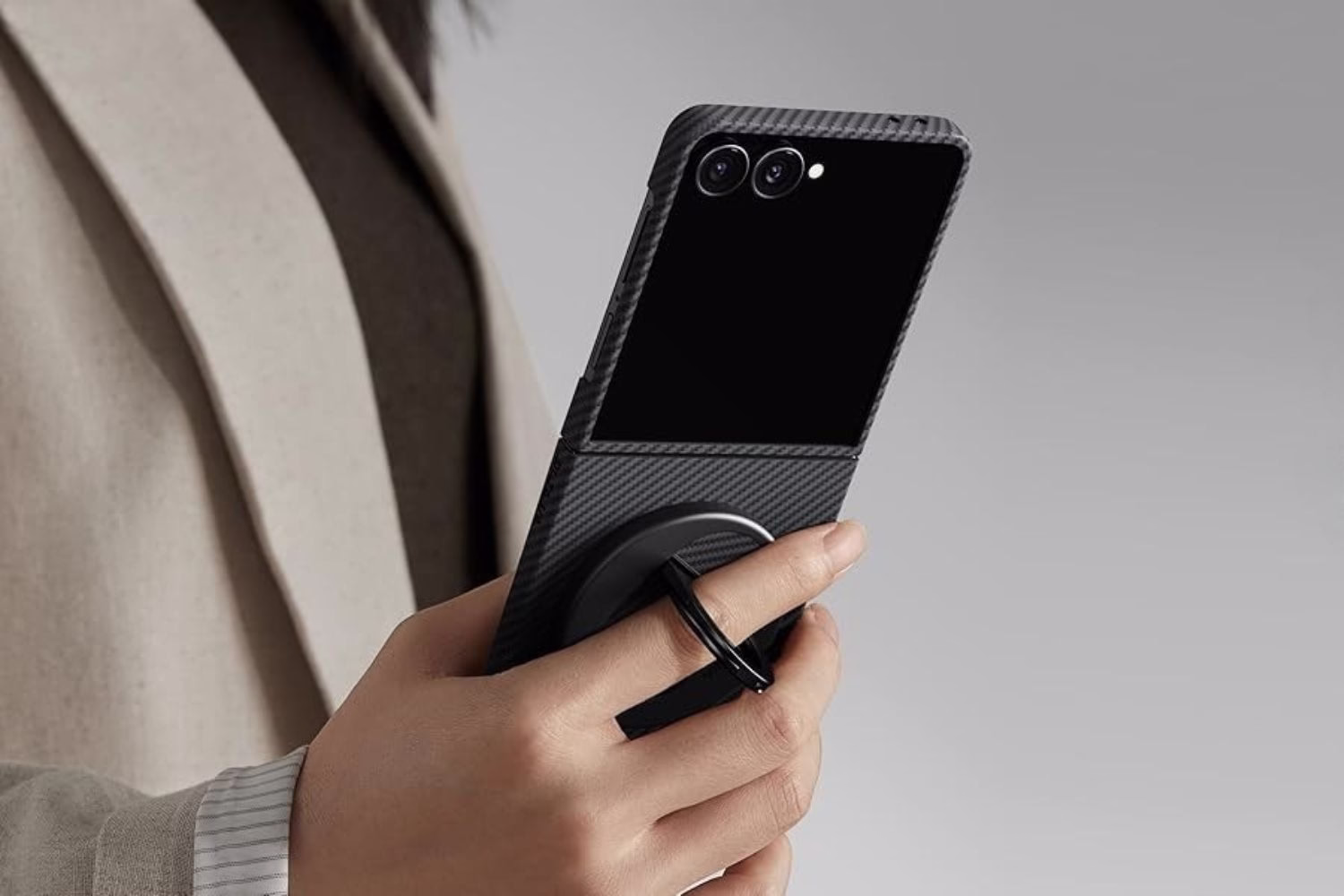 Чохол Pitaka Ultra-Slim Twill Black/Grey для Samsung Galaxy Z Flip 7 (FBFLIP7) - 2